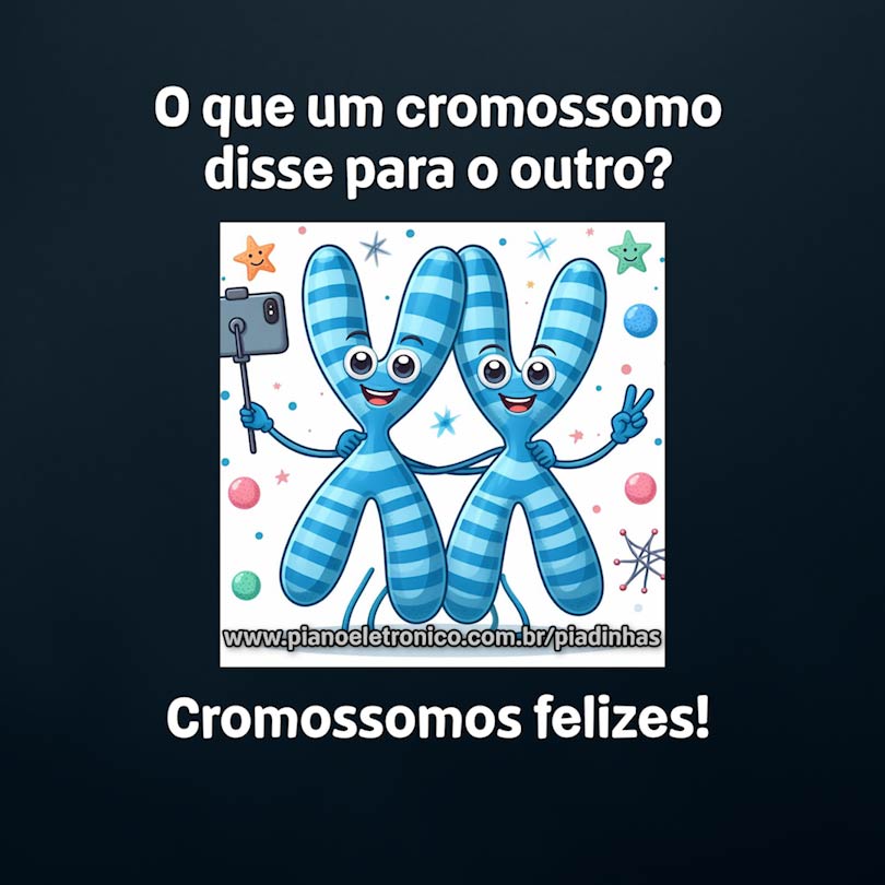 O que um cromossomo disse para o outro?

Cromossomos felizes!